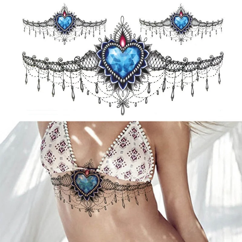 Sexy Chest Lower Back Tattoos for Women,Flower Temporary Tattoos Paper,Waterproof Tattoo Stickers