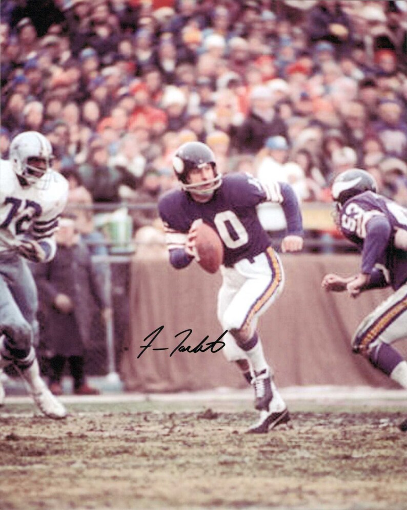 Fran Tarkenton Signed Autographed Glossy 8x10 Photo Poster painting Minnesota Vikings - COA Matching Holograms