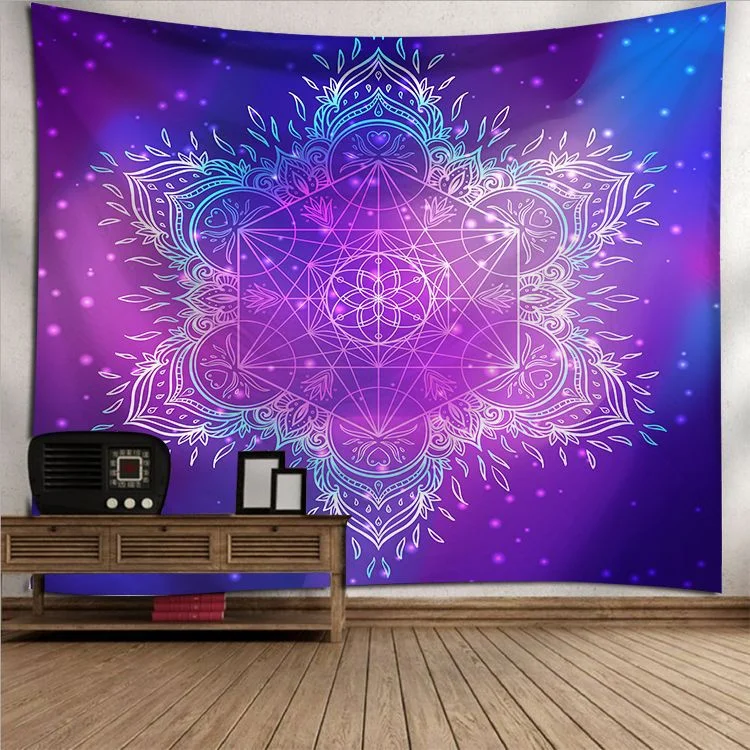 Sun Moon Mandala Tapestry Wall Hanging Celestial Wall Tapestry Hippie Wall Carpets Dorm Decor Psychedelic Tapestry