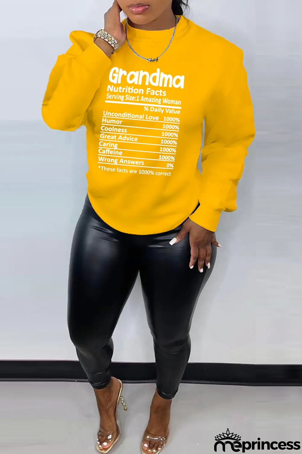 Yellow Street Print Patchwork Letter O Neck Tops