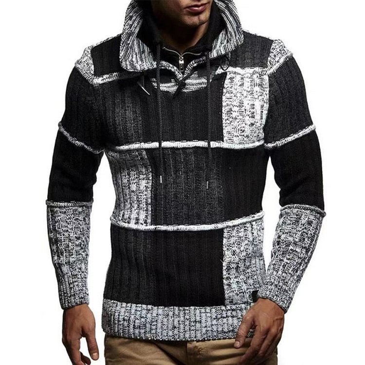 Color Block Patchwork Standard European Men's Sweater