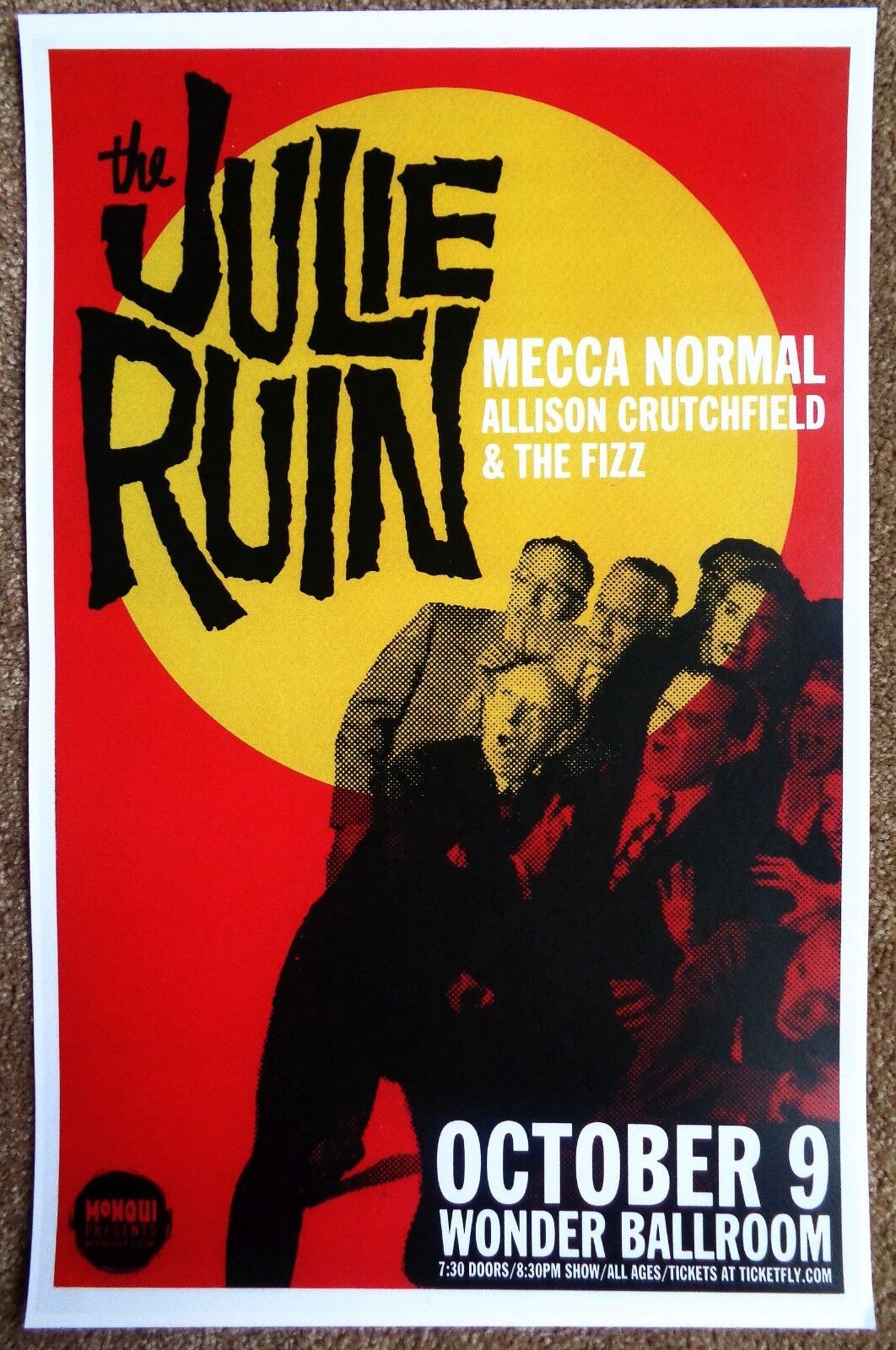 THE JULIE RUIN 2016 Gig POSTER Portland Oregn Concert KATHLEEN HANNA Bikini Kill