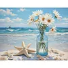 Beach Daisy Vase-11CT Stamped Cross Stitch 50*40cm/19.69*15.75in tapestrymarket