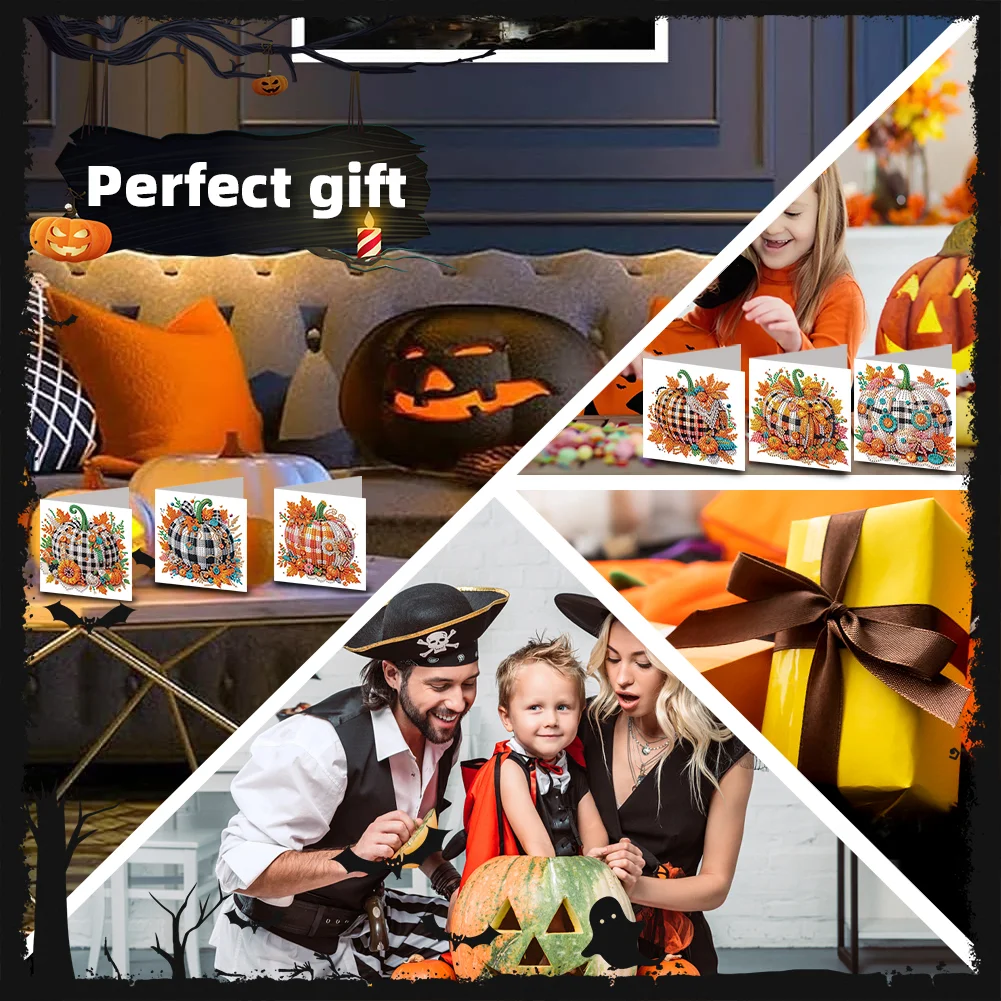 6PCS DIY Diamond Art Greeting Cards Congratulations Cards & Gifts (Halloween)