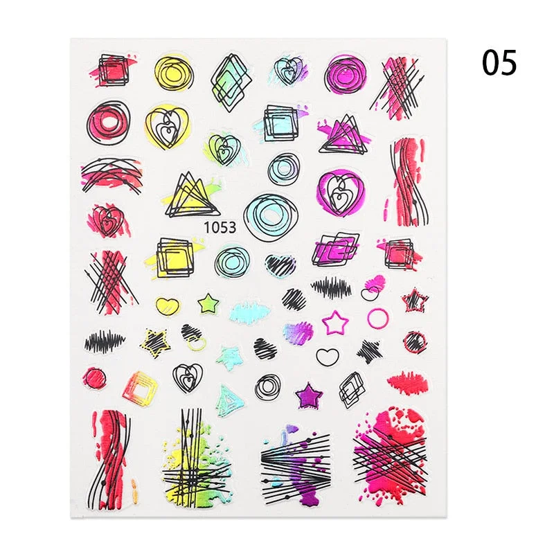 1 Pc 3D Nail Sticker Flower Leaves Slider Transfer Nail Stickers For Manicures Nail Art DIY Transfer Sticker Nail Art Decoration