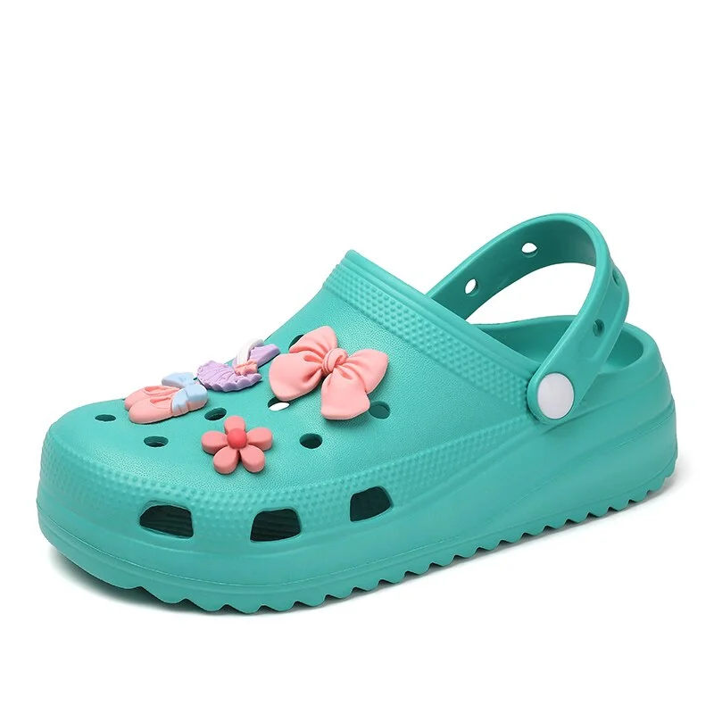 Qengg Arrivals Women Clogs Shoes Cute Cartoon Garden Sandals Women Non-slip Lightweight Slides Ladies Summer Casual Beach Sandals