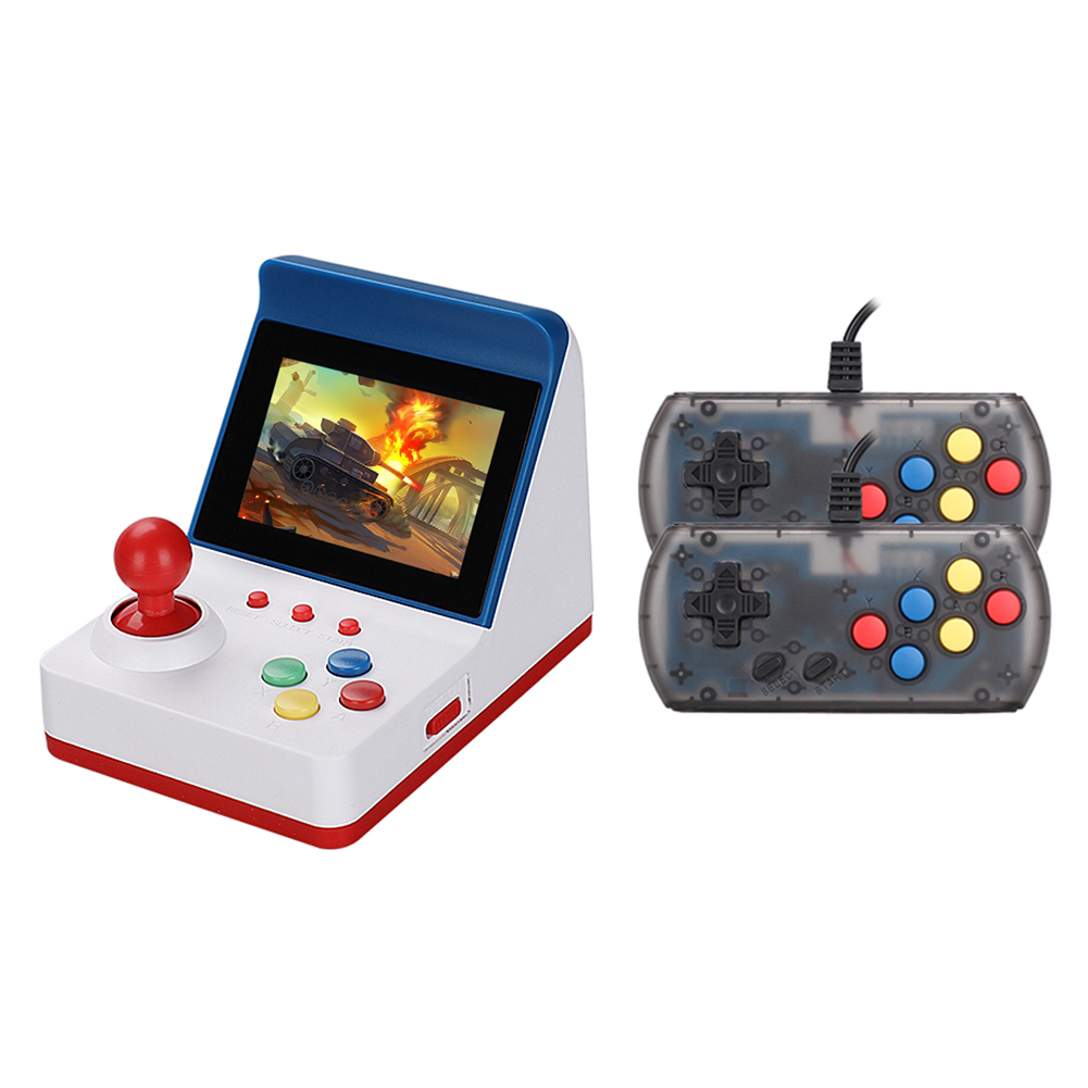 

A6 Mini Arcade Game Machine 360 Games AV Output with 2 Controllers, Blue, 501 Original