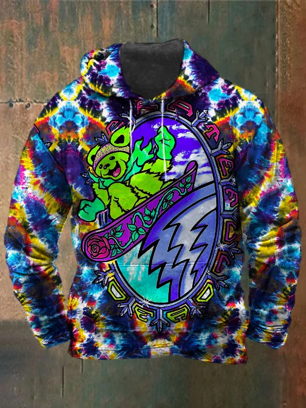 Unisex Bear Print Heavyweight Hoodies