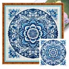 Blue And White Porcelain-Mandala-14CT Stamped Cross Stitch 40*40cm/15.75*15.75in