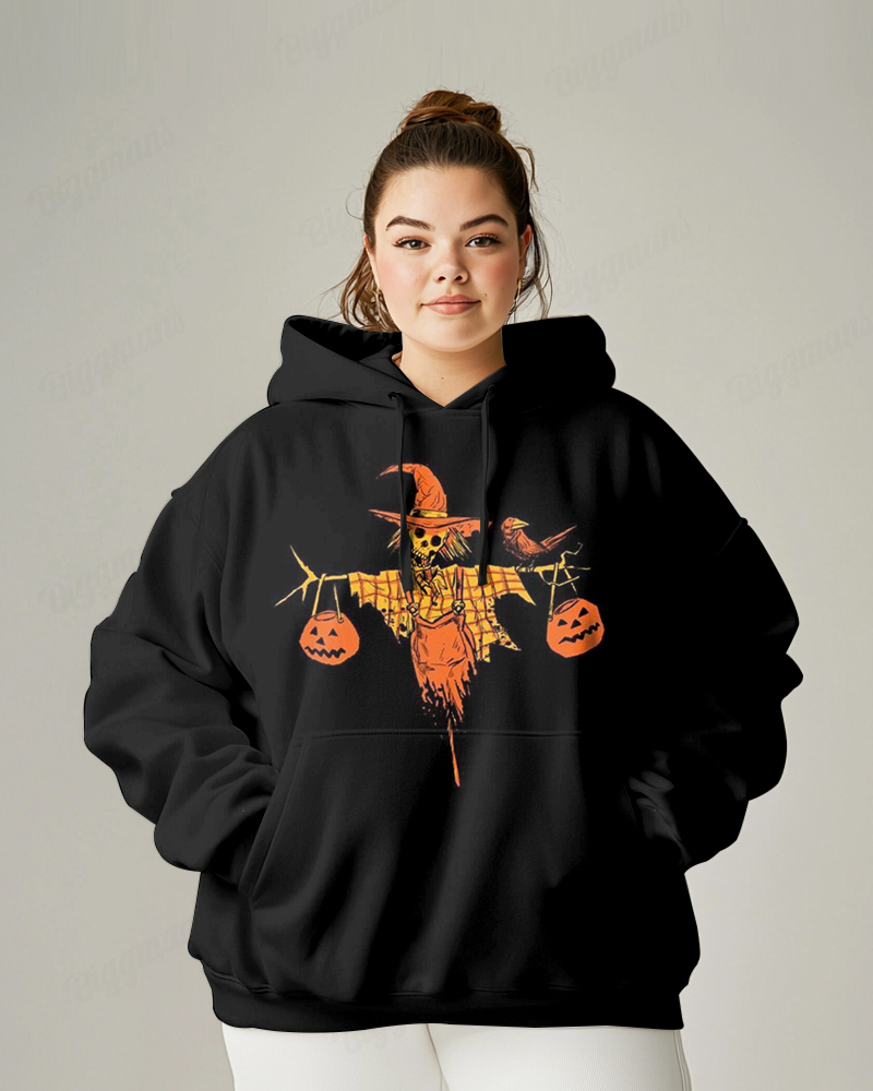 Cotton-Straw Witch Pattern Loose Oversized Women's Hoodie
