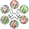 (US Local)6pcs Set Xmas Theme DIY Diamond Painting Coasters Kit with Holder Kit