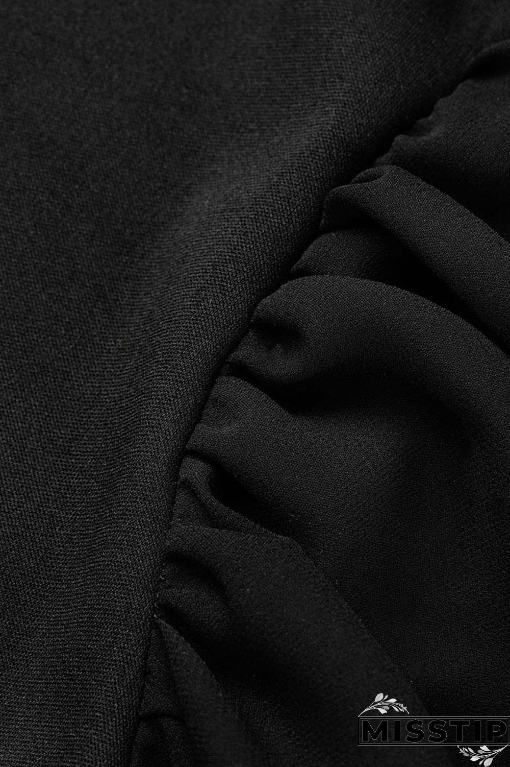 Black Casual Solid Patchwork O Neck Princess Dresses