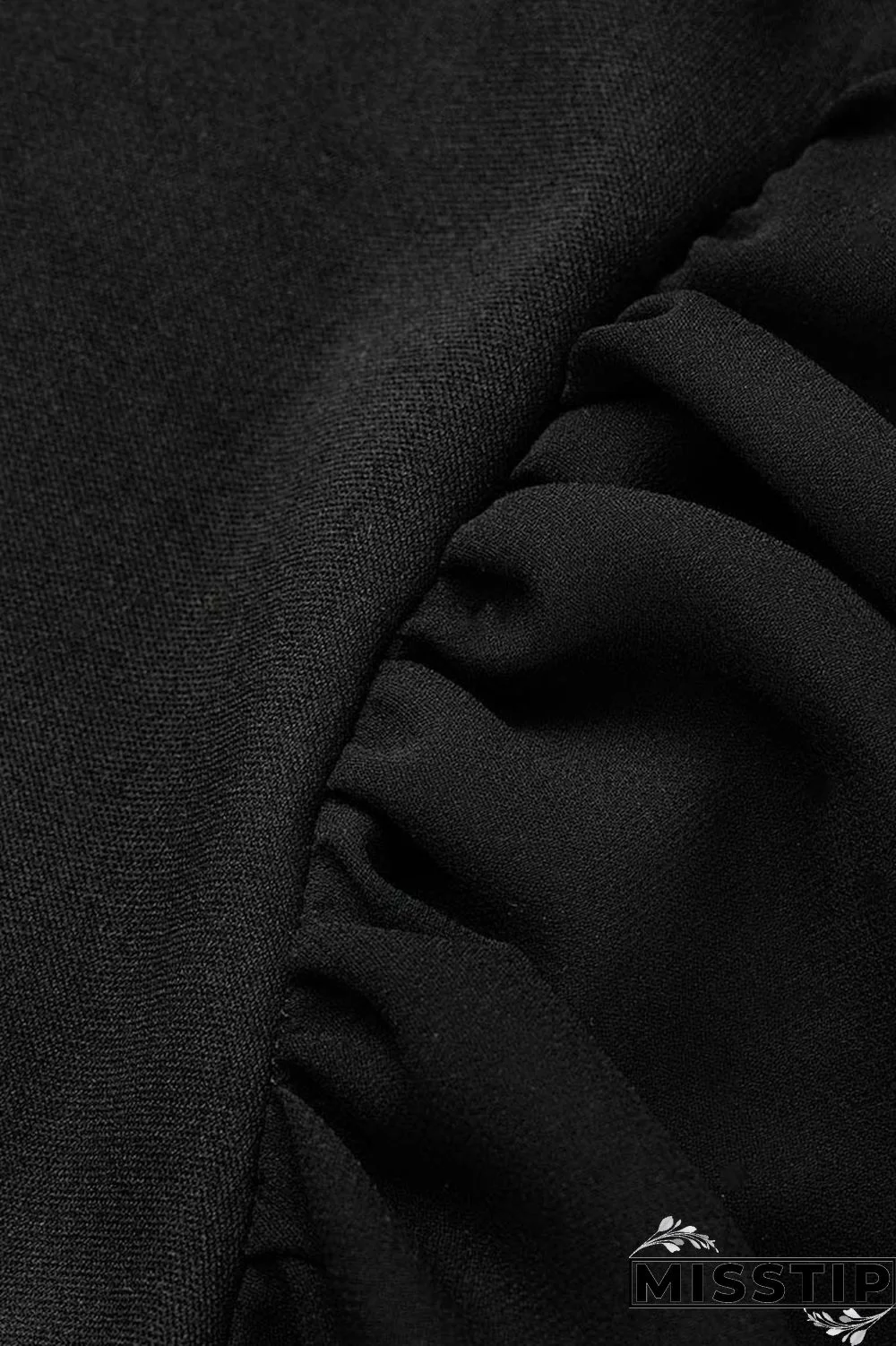 Black Casual Solid Patchwork O Neck Princess Dresses