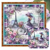 Girl Under Eiffel Tower-11CT Stamped Cross Stitch 40*40cm/15.75*15.75in tapestrymarket
