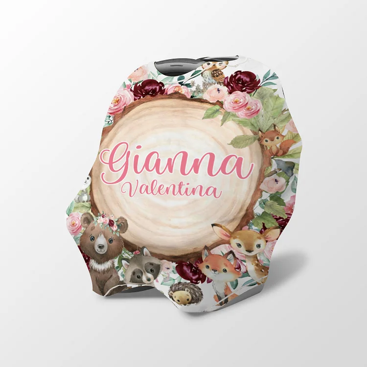 Personalized Jungle Animals Baby Car Seat Canopy| Canopyl215