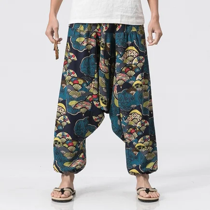 Men's Ethnic Loose Cotton Linen Harem Pants