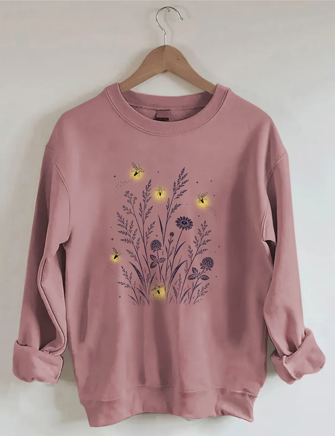 Firefly Wildflower Nature Lover Sweatshirt