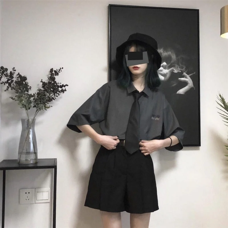 NiceMix  clothes half-sleeved shirt tops and pant clothes 2 piece set women tracksuit preppy loose summer two pieces set