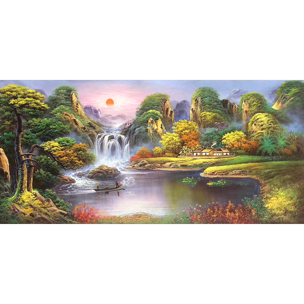 

100*50CM - Round Drill Diamond Painting - Landscape, 501 Original