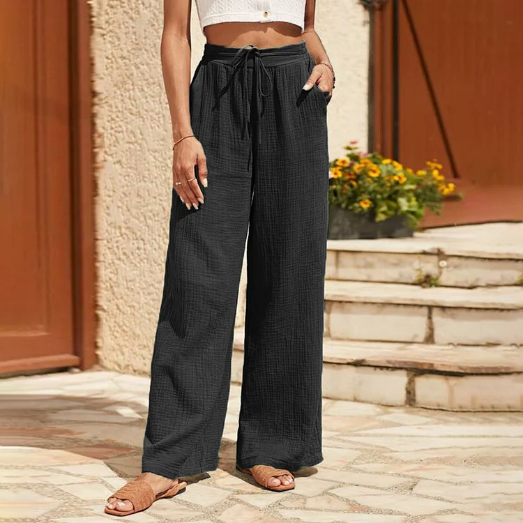 Solid Color Loose Casual Pants
