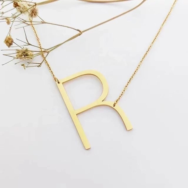 Fashion Letter 304 Stainless Steel 18K Gold Plated Plating Stainless Steel Necklaces