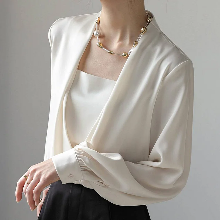 Square Collar, Long Sleeve Shirt. QueenFunky