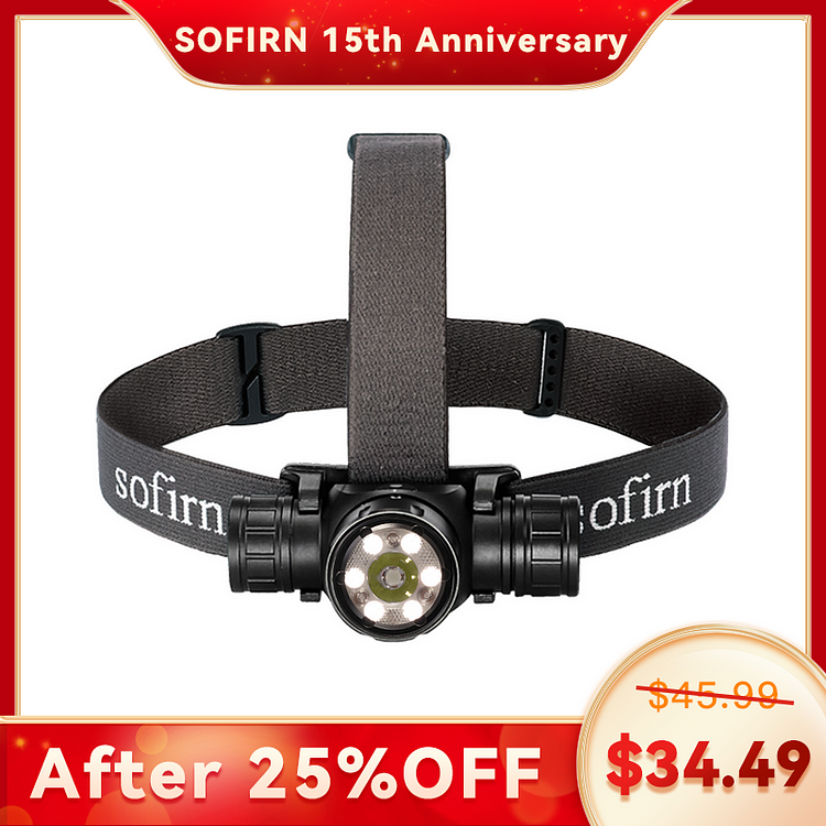 SOFIRN HS21 LED Rechargeable Red and White Headlamp