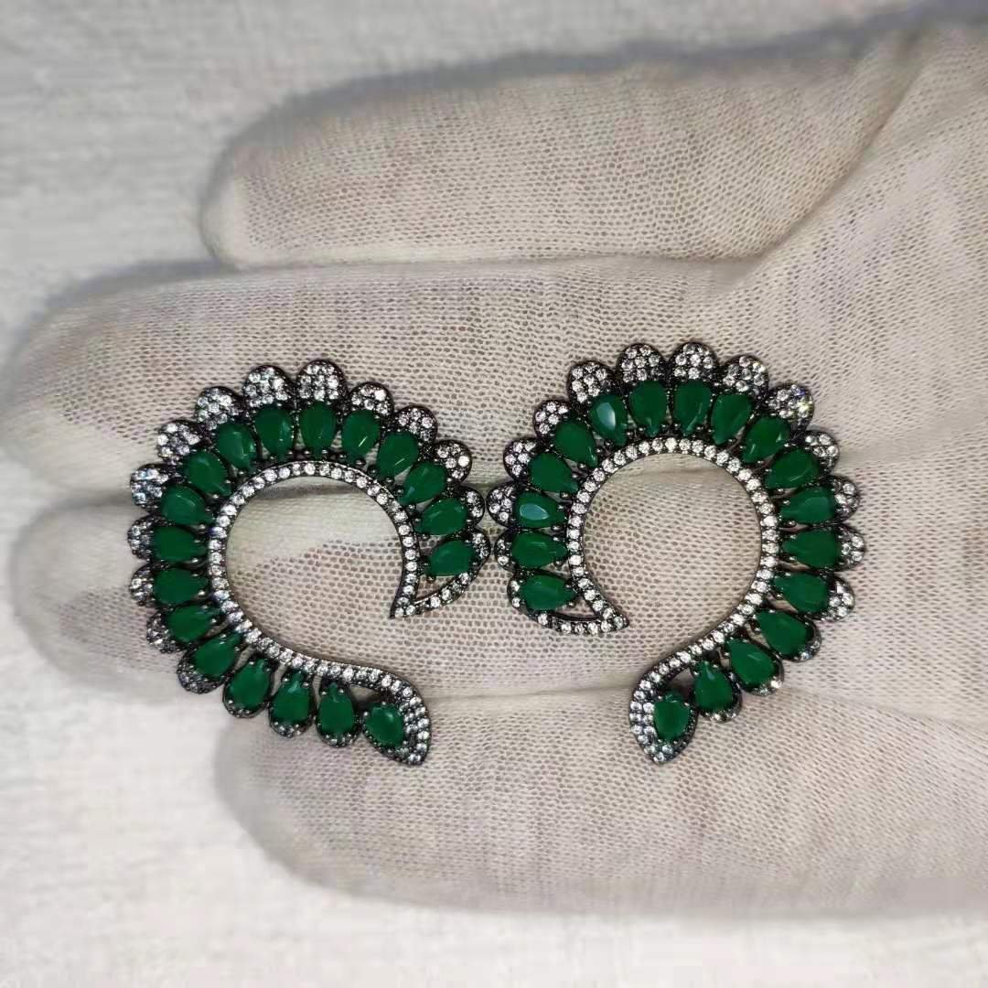 Classic colored zircon earrings-zachics