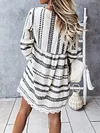 Loose Plunging Long Sleeves Mini Dress