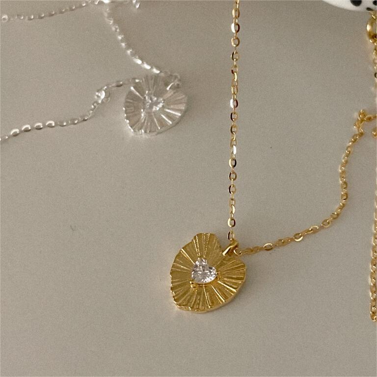 925 Sterling Silver Korean Tulip Geometric Silver Electroplating Necklaces