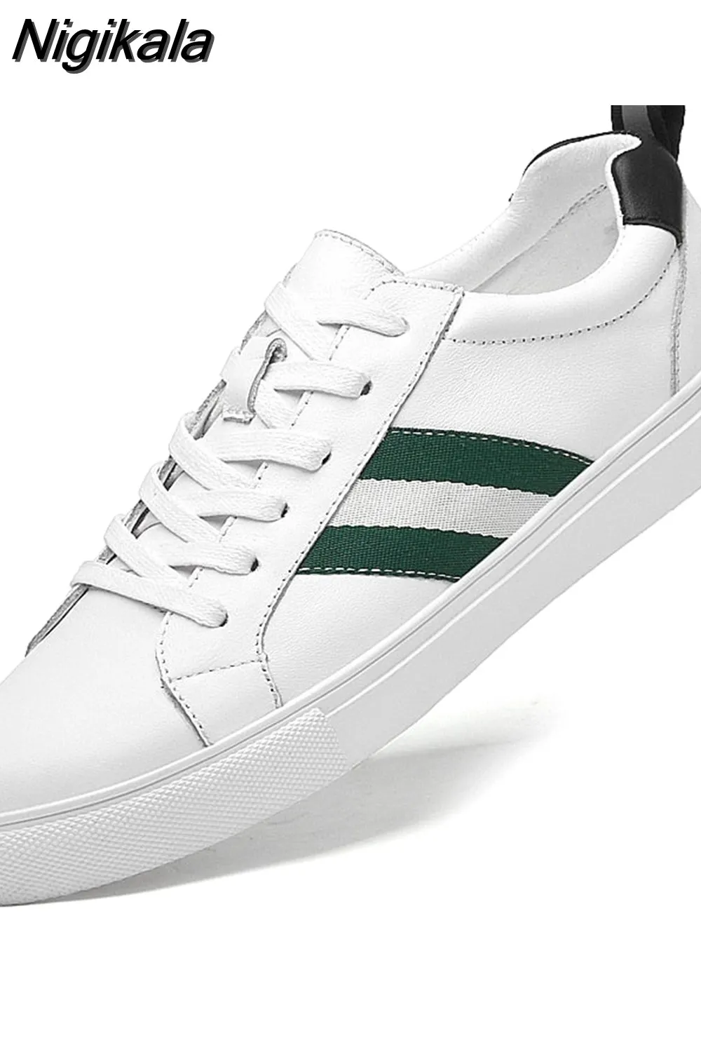 Nigikala New Mens Leather Casual Shoes White Tenis Footwear for Men Fashion Comfortable Autumn Male Flats Slip on Man Loafers Shoe 405-0