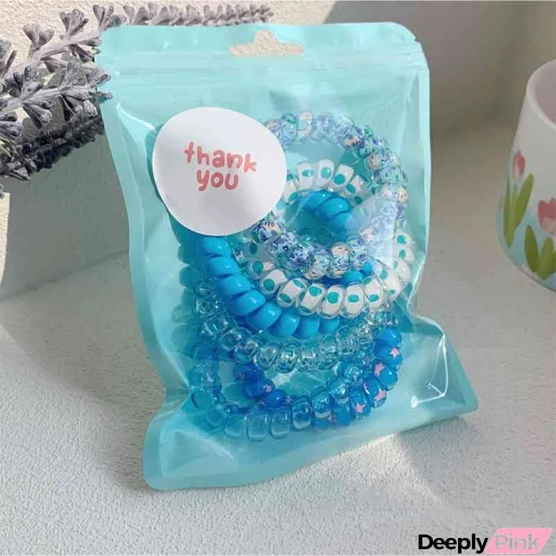 6-Piece Resin Telephone Line Hair Ropes