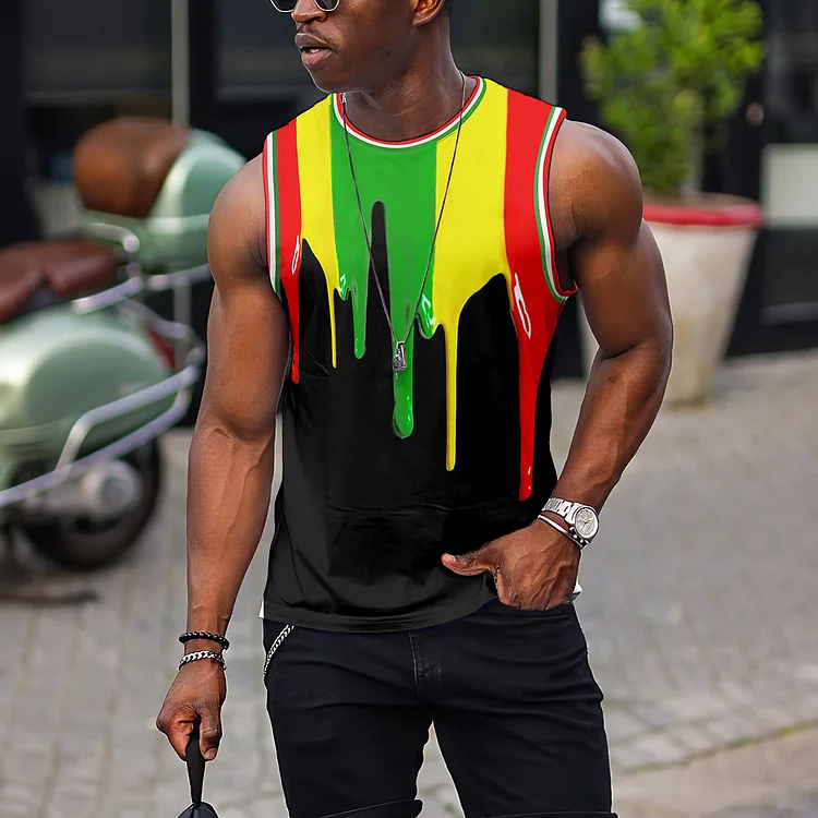 Broswear Reggae Art Paints Print Tank Top