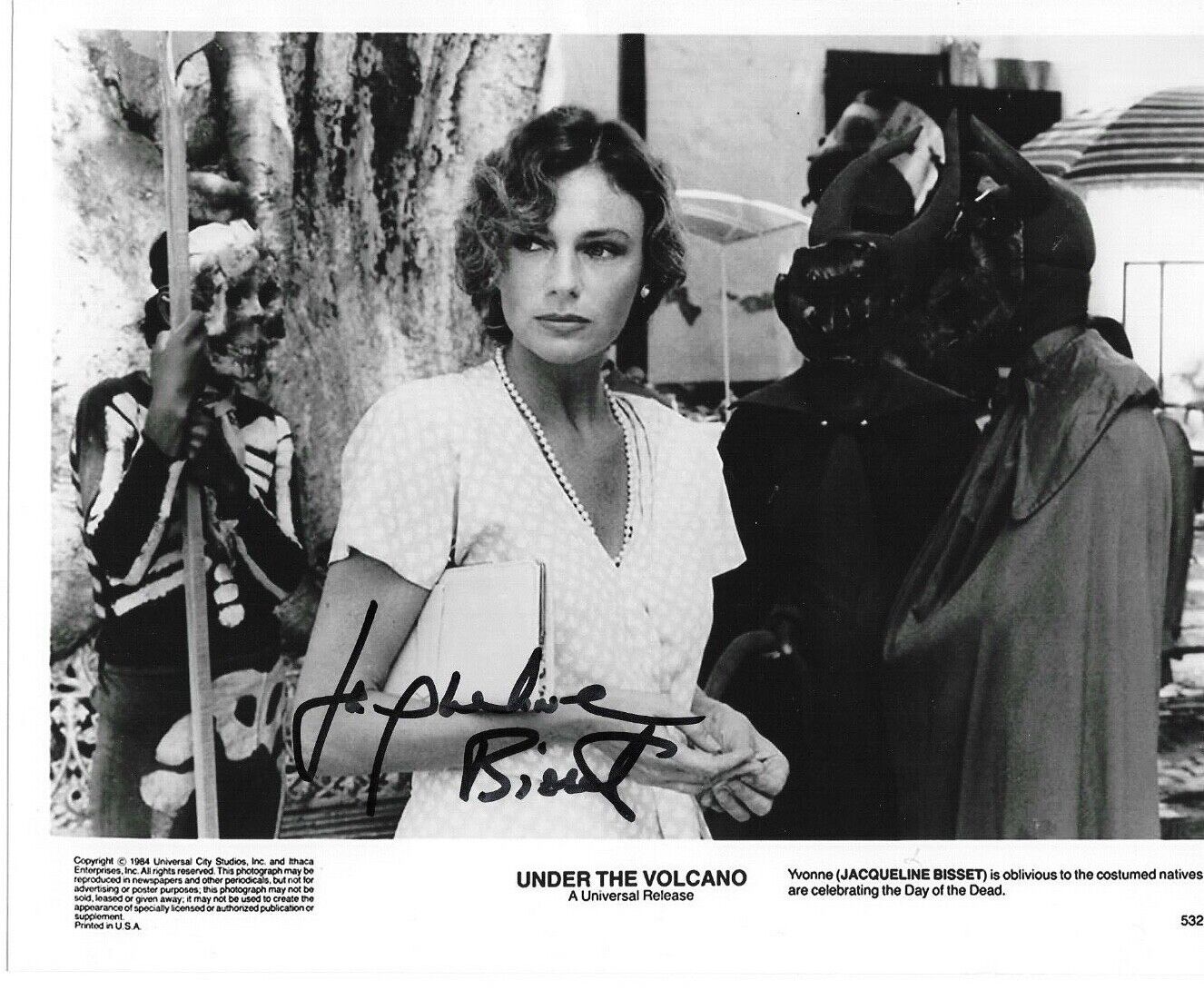 * JACQUELINE BISSET * signed 8x10 Photo Poster painting * UNDER THE VOLCANO * COA * 1