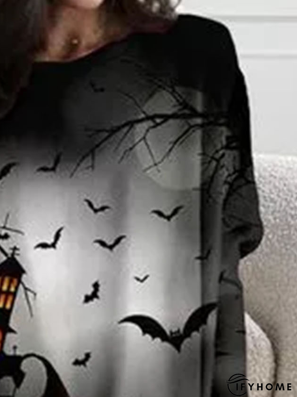 Round Neck Graffiti Loosen Knitting Tunic Dress | IFYHOME