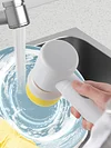 Electric Spin Scrubber Rechargeable Handheld Cleaning Brush with 5 Brush Heads