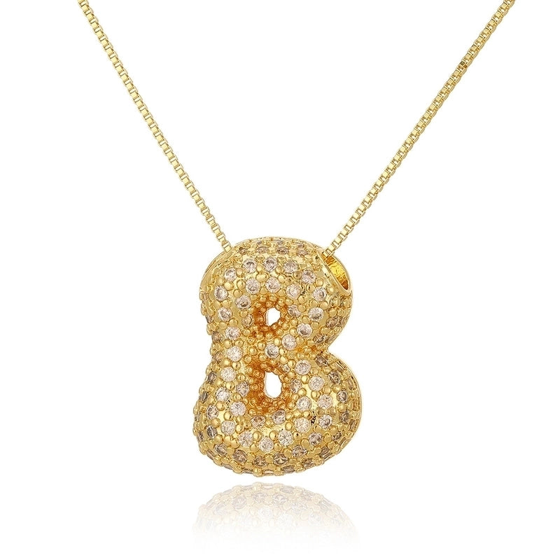 Copper Plating Letter Pendant Necklace