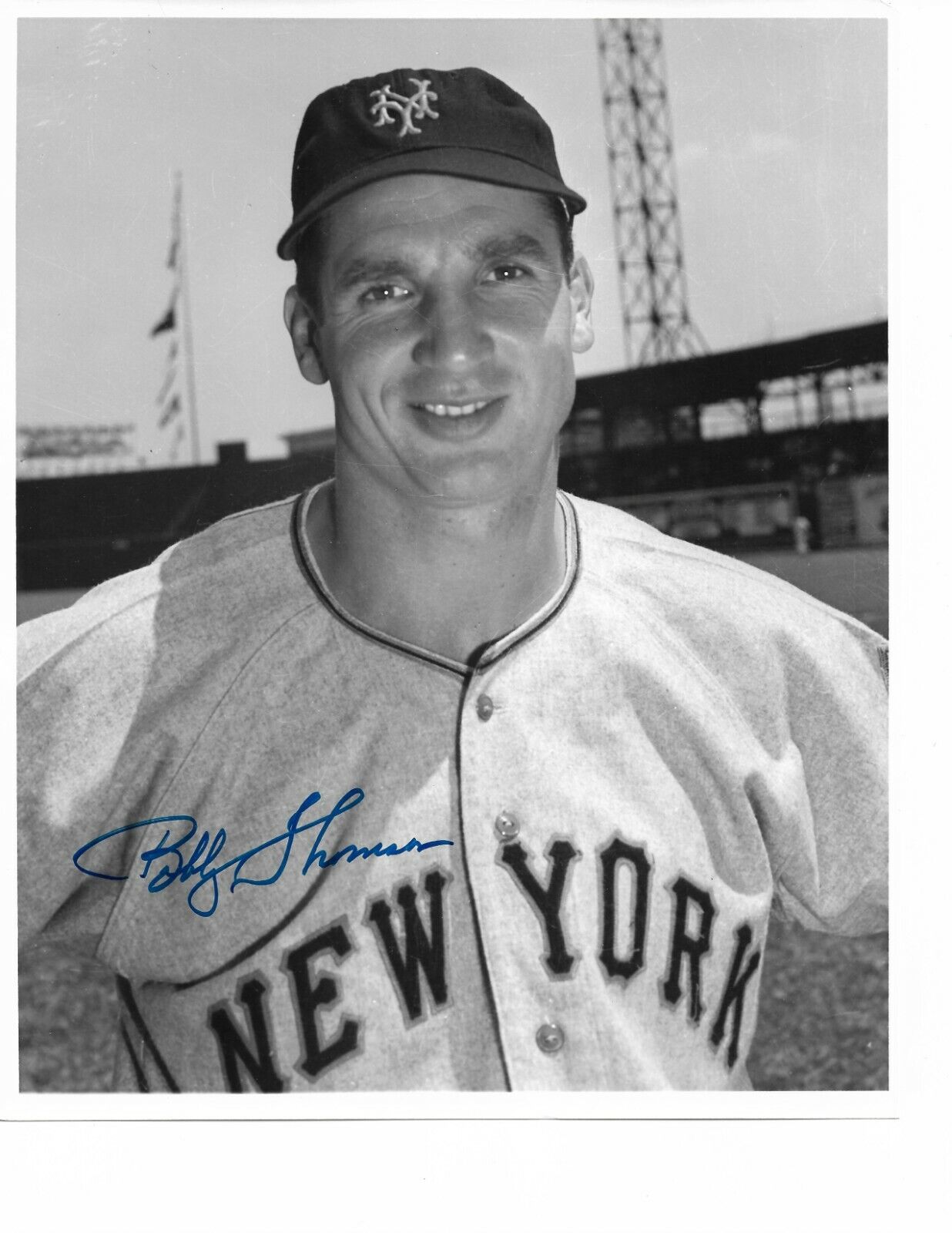 Bobby Thomson Signed Giants 8x10 Photo Poster painting (Stacks of Plaques LOA) MLB