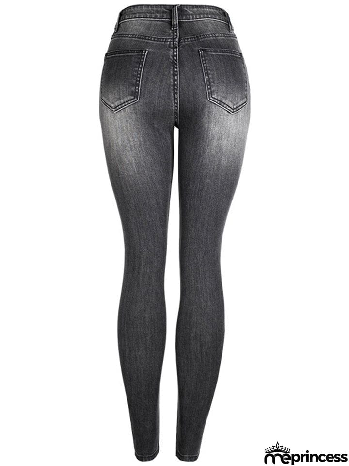 Youth Campus Style Slim Fit Fashion Stretchy Summer Denim Jeans for Women