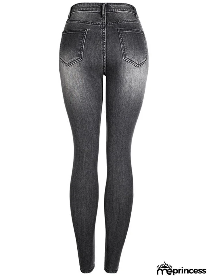 Youth Campus Style Slim Fit Fashion Stretchy Summer Denim Jeans for Women