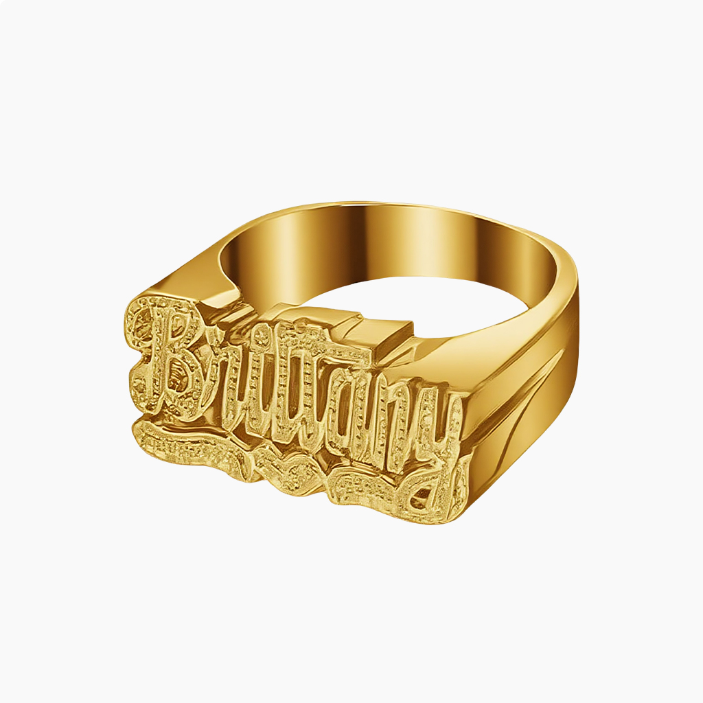 Gold Custom Name Ring