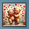 Diamond Painting-DIY Full Round Drill Rose Heart Bear