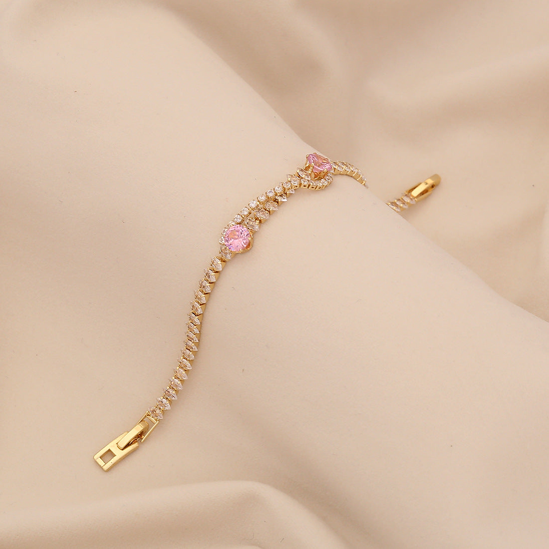 Ins Style Versatile Fashion Exquisite Bracelet Female Simple Zircon High-End Hand Jewelry B623