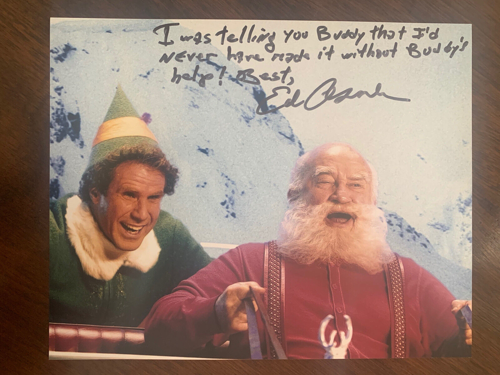 ED ASNER Santa signed 8X10 Photo Poster painting ELF Movie Autographed