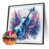 (40*40cm)Violin Flowers - Full Round Drill Diamond Painting