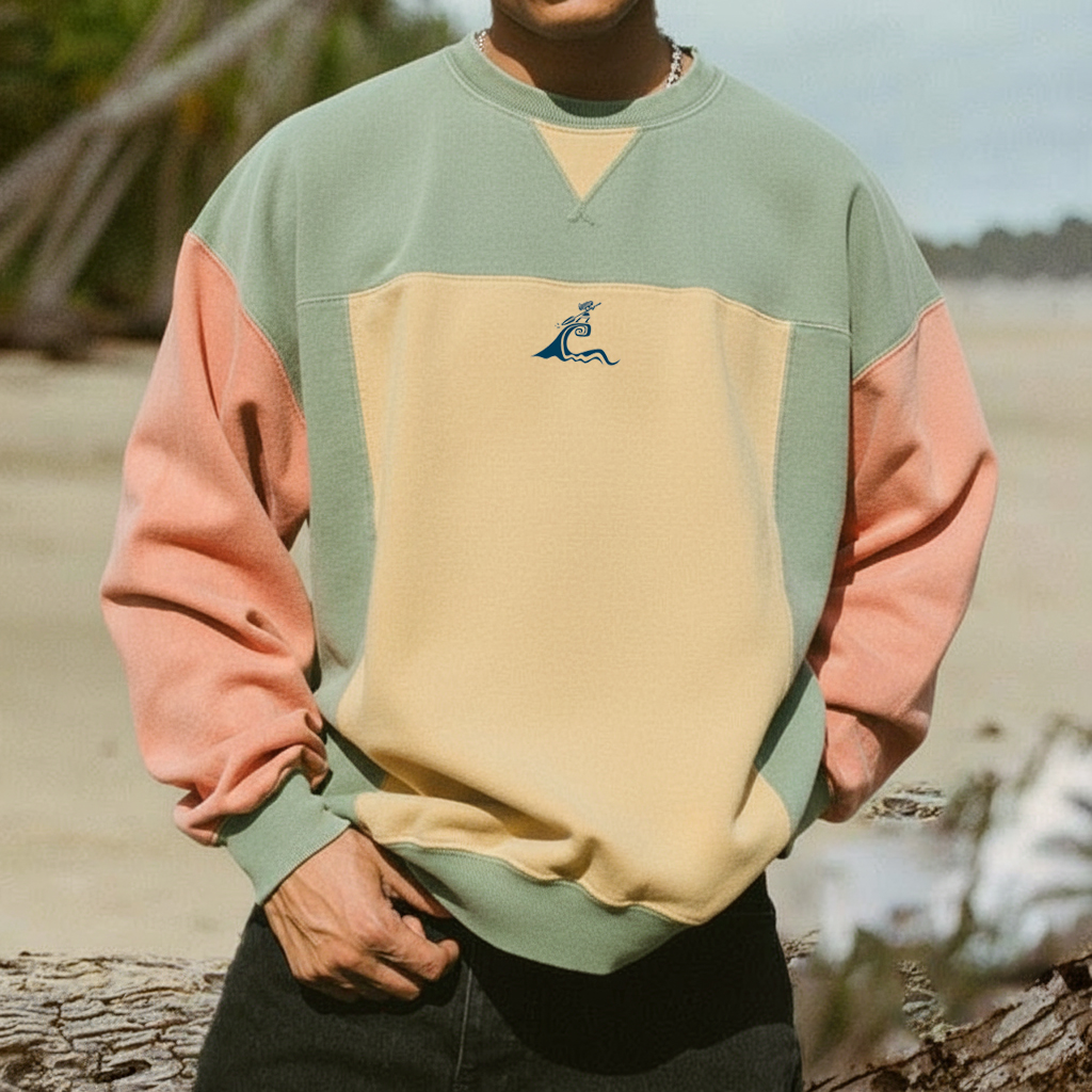 Tie-Dye Mountain Sunset Sweatshirt - Perfect for Casual Outdoors and Festivals