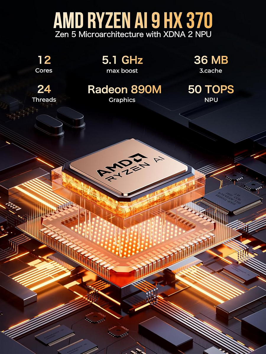 AMD Ryzen™ AI 9 HX 370 --EVO-X1 AI Mini PC