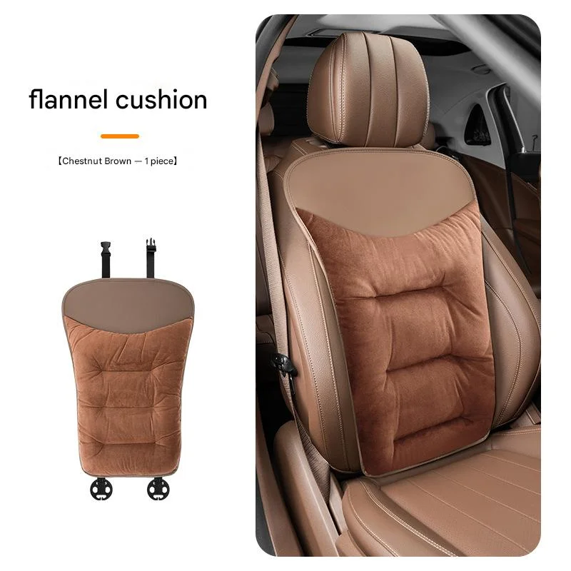 Car flannel extended leg rest seat cushion premium feel warm car seat mat