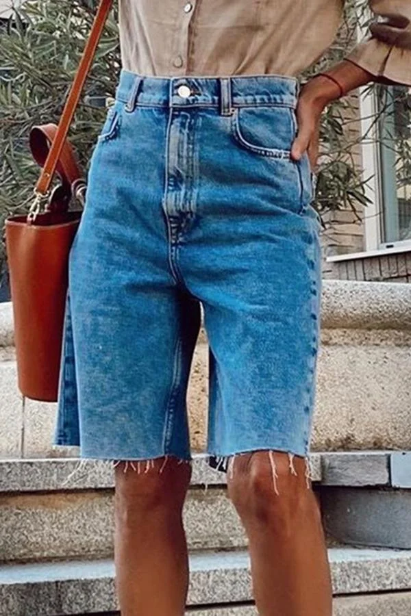 Womens Urban Tassels Half Jeans-Allyzone-Allyzone