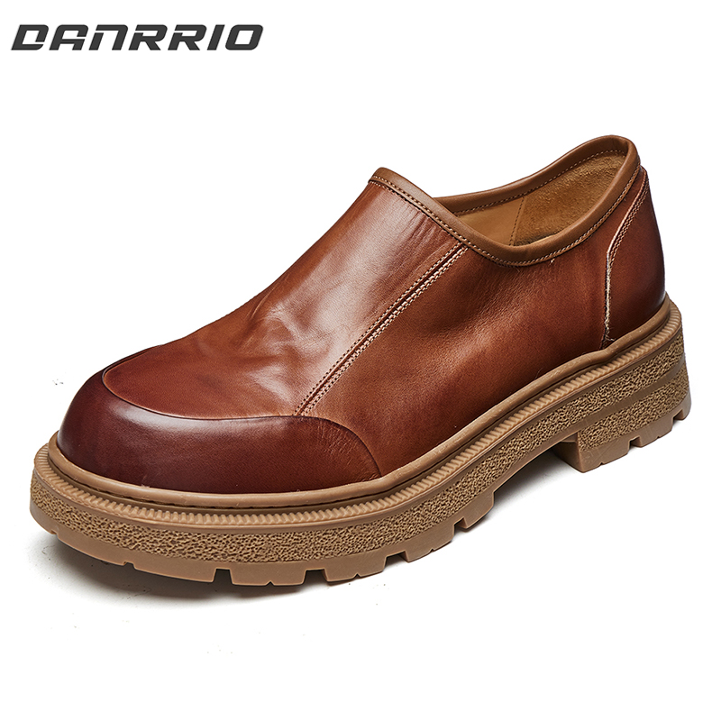 DANRRIO Handmade Retro British Style Casual Zipper Shoes|  Horsehide Zipper Loafer Shoes DANRRIO.COM DANRRIO